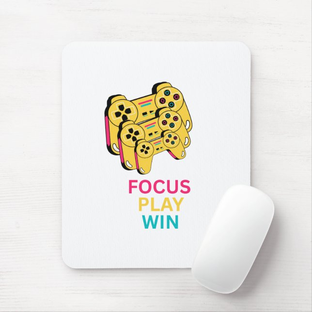 Focus Play Win Gaming Controller Art Mouse Mat (With Mouse)