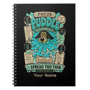 Focus Puddle Personalised Funny Productivity Humou Notebook