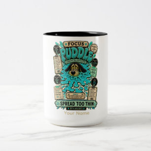 Focus Puddle Personalised Funny Productivity Humou Two-Tone Coffee Mug
