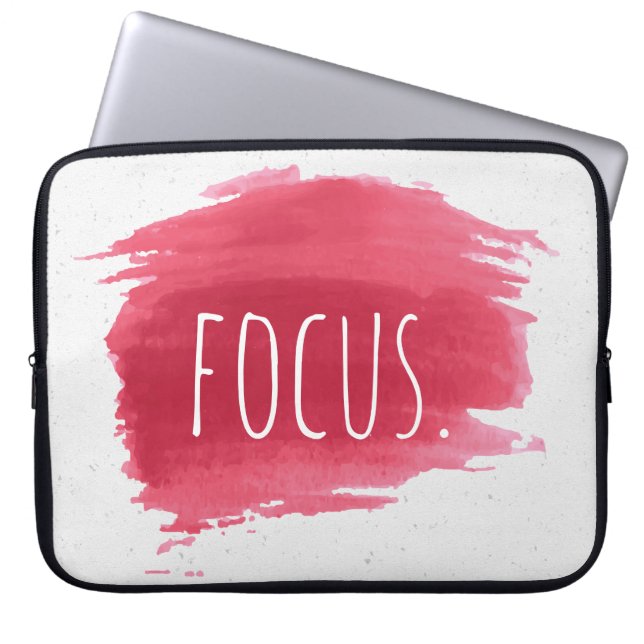FOCUS Text On Red Paint  Laptop Sleeve (Front)