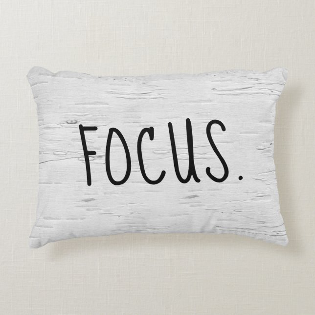 FOCUS Text On White Birch Tree Decorative Cushion (Front)