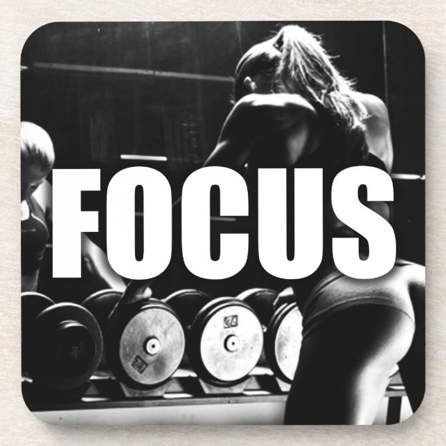 FOCUS - Women's Workout Motivational Coaster (Front)