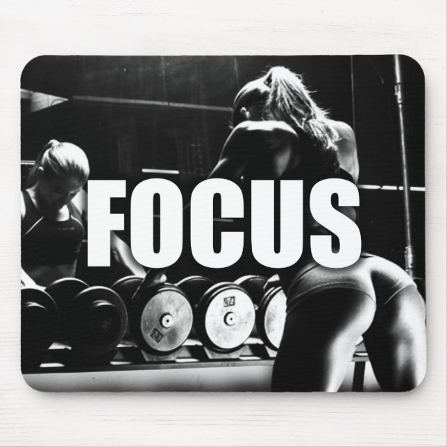FOCUS - Women's Workout Motivational Mouse Mat (Front)