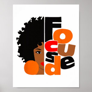 Focused Black Girl Melanin African American Art  Poster