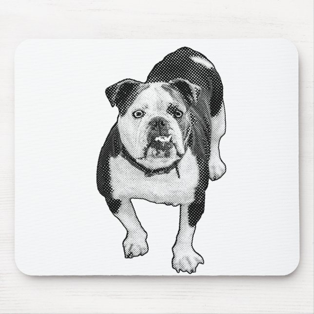 Focused Bulldog, Dot Desk Accent Mouse Mat (Front)