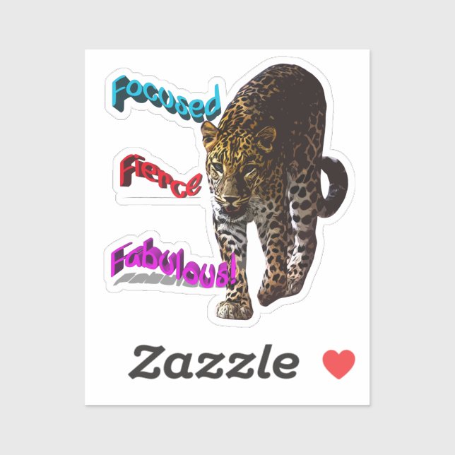 Focused Fierce Fabulous Leopard motivational  (Sheet)