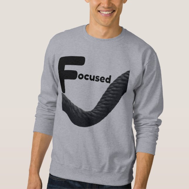 Focused Mindset Rope Graphic – Bold Black  Sweatshirt (Front)