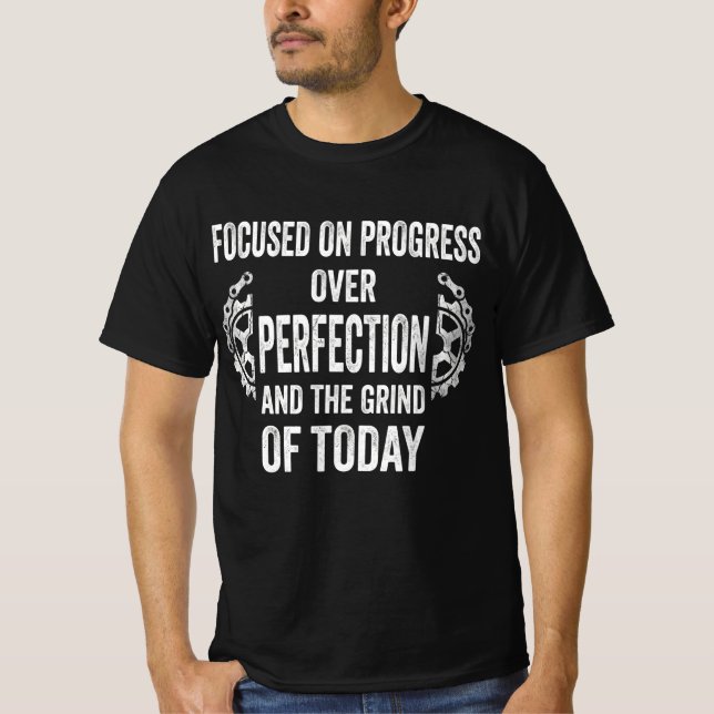 Focused on Progress Fitness Motivation Gym Tee (Front)