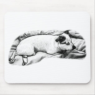 Focused Terrier, Dotted Desk Lift Mouse Mat