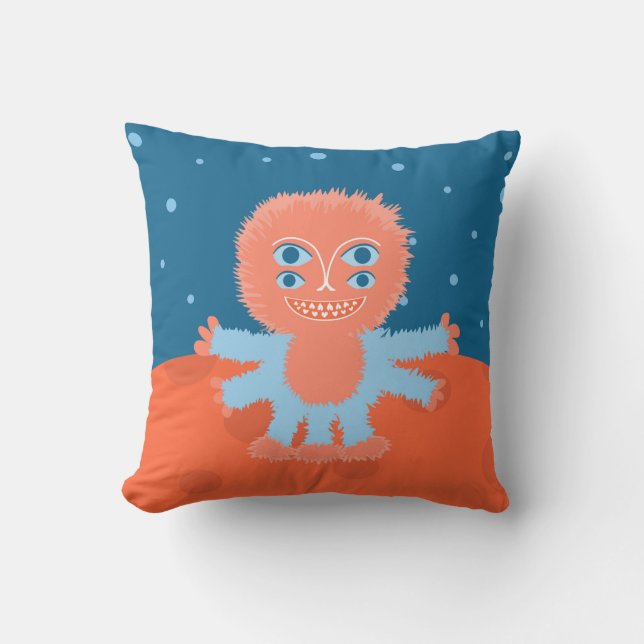 Focussian Furry Cartoon Alien Cushion (Front)