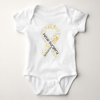 Foetal Surgery Spina Bifida Text Ribbon Baby Bodysuit