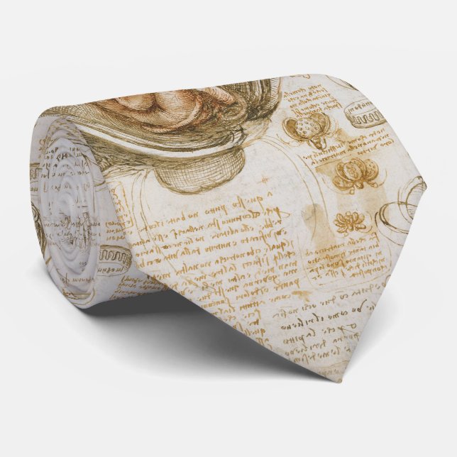Foetus Drawings by Leonardo Da Vinci Tie (Rolled)