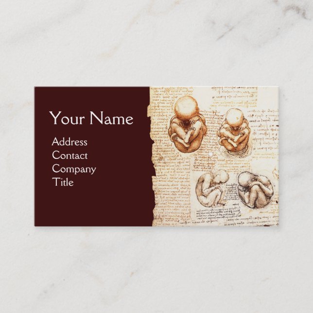 Foetus in the Womb,Obstetrics,Gynaecology,Medical Business Card (Front)