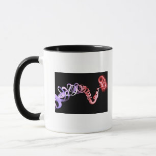 Foetus with an umbilical cord made of DNA strands Mug