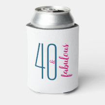 Fofty and Fabulous Birthday Can Cooler Gift