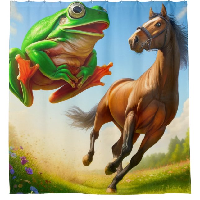 Fog and Horse Shower Curtain (Front)