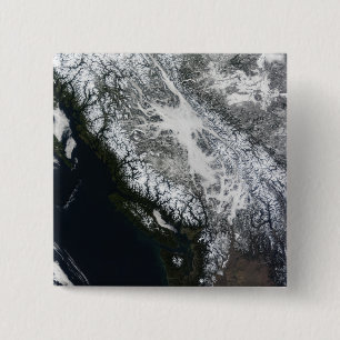 Fog and snow in British Columbia 15 Cm Square Badge
