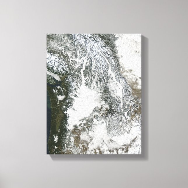 Fog and snow in the Pacific Northwest (true col Canvas Print (Front)