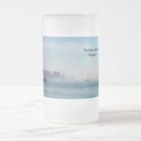 Fog At Mackinac Harbour Frosted Mug