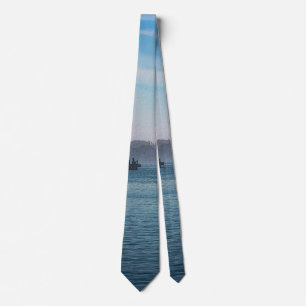 Fog At Mackinac Harbour Neck Tie