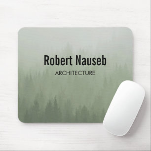 Fog forest architecture grey mouse mat