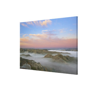 Fog from the Little Missouri River hangs in the Canvas Print
