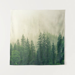 Fog in a spruce forest tapestry