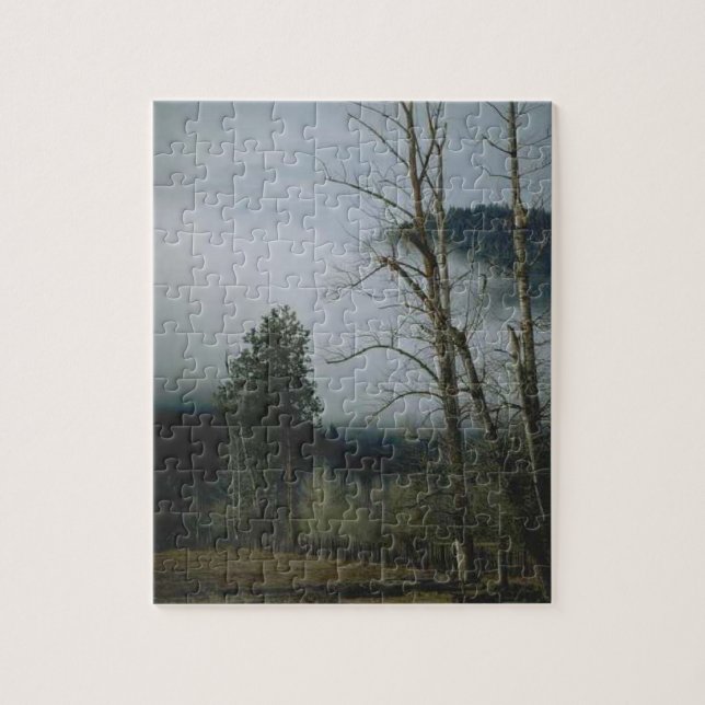 Fog In The Trees Landscape Jigsaw Puzzle (Vertical)