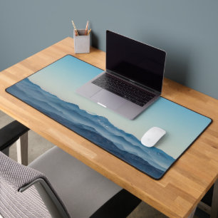 Fog, layers, hills and mountains desk mat