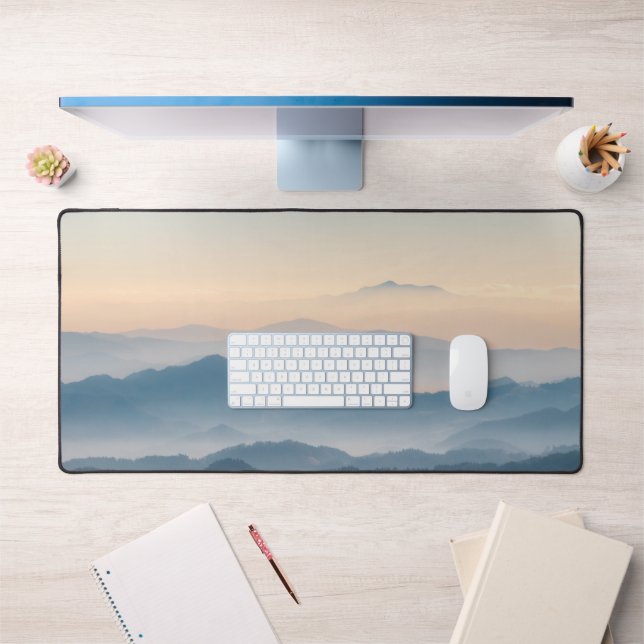 Fog layers, hills and mountains desk mat (Office 1)