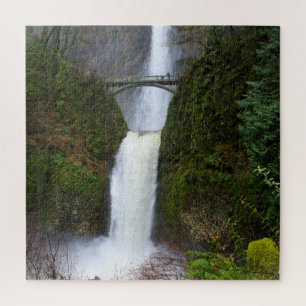 Fog & Mist of Multnomah Falls, Oregon - 20x20 inch Jigsaw Puzzle