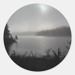 Fog on Cleveland Lake Classic Round Sticker