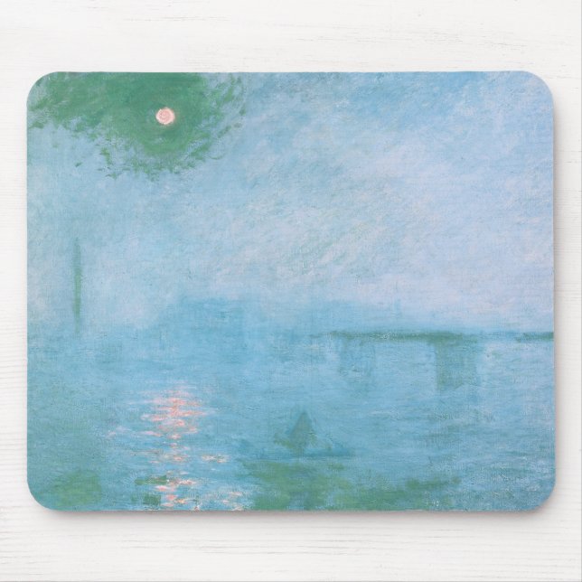Fog on the Thames (by Claude Monet) Mouse Mat (Front)