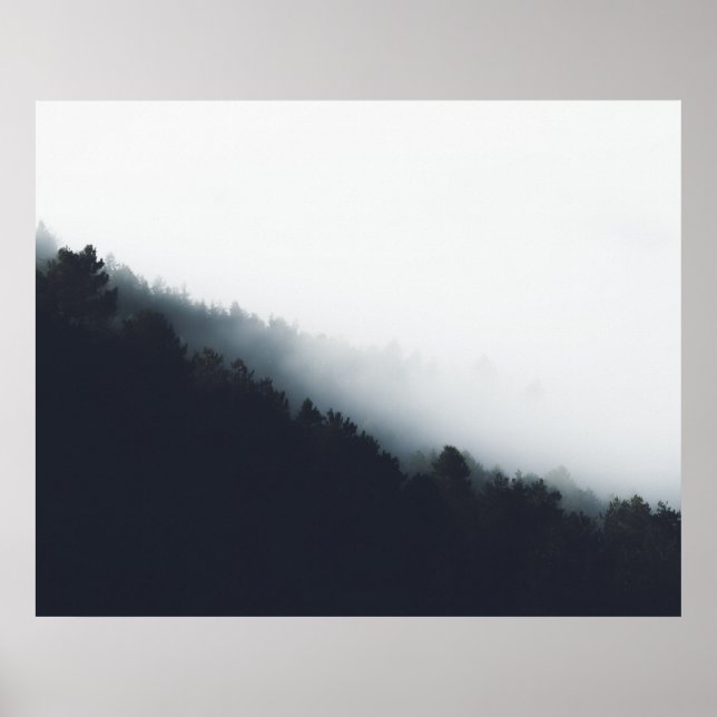 Fog over forest diagonal layers poster (Front)