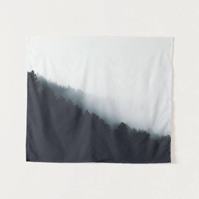 Fog over forest diagonal layers tapestry (Front (Horizontal))
