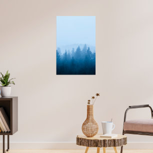 Fog over forest poster