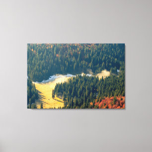 Fog rolling on a lonely autumn field canvas print