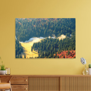 Fog rolling on a lonely autumn field canvas print