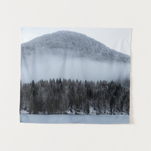 Fog rolling over spruce forest tapestry (Front (Horizontal))