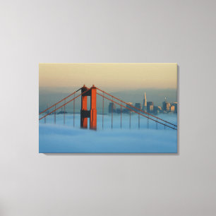 Fog rolls through the San Francisco bay Canvas Print