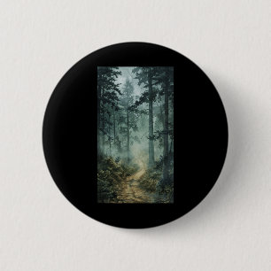 Fog Scenic Forest Forest Misty Trees Nature 6 Cm Round Badge