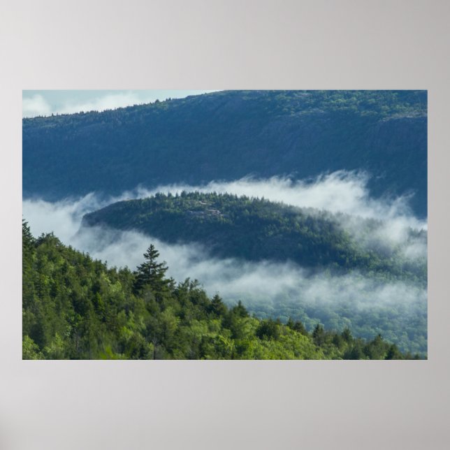 Fog Streaming by Connors Nubble, Acadia NP, Maine Poster (Front)