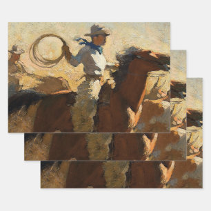 “Fogging the Drags” by Maynard Dixon Wrapping Paper Sheet