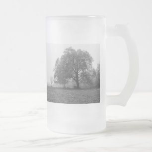 Foggy Autumn Morning Grayscale Frosted Glass Beer Mug