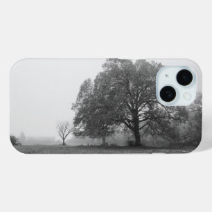 Foggy Autumn Morning Grayscale iPhone Case