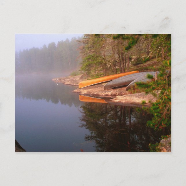 Foggy Canoe Campsite, Lake Kawnipi, Postcard (Front)