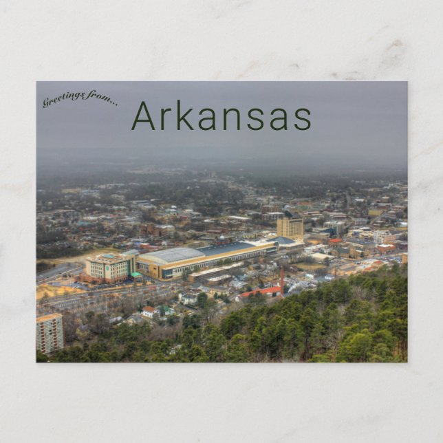 Foggy Day in Hot Springs Arkansas Postcard (Front)