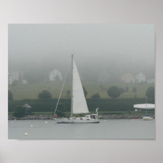 Foggy day, Penobscot Bay, Maine Poster