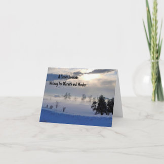 Foggy Fields and Sunlit Dreams Greeting Card