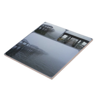 Foggy Fishing Pier Mississippi Gulf Coast Tile